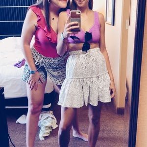 Black and white polka dot skirt